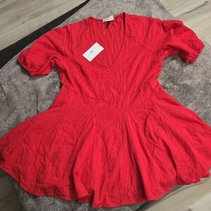 Universal Thread Red Knit Dress with V-Neck